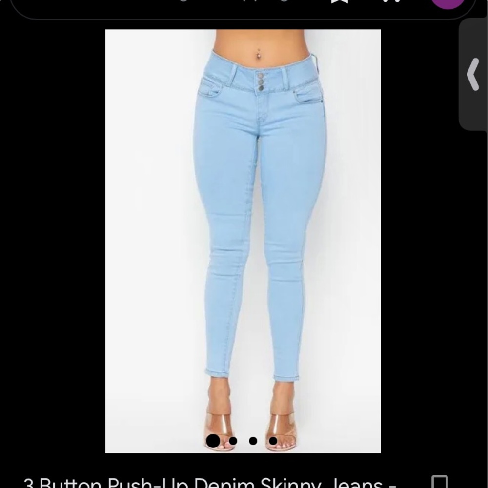 3 button skinny jeans